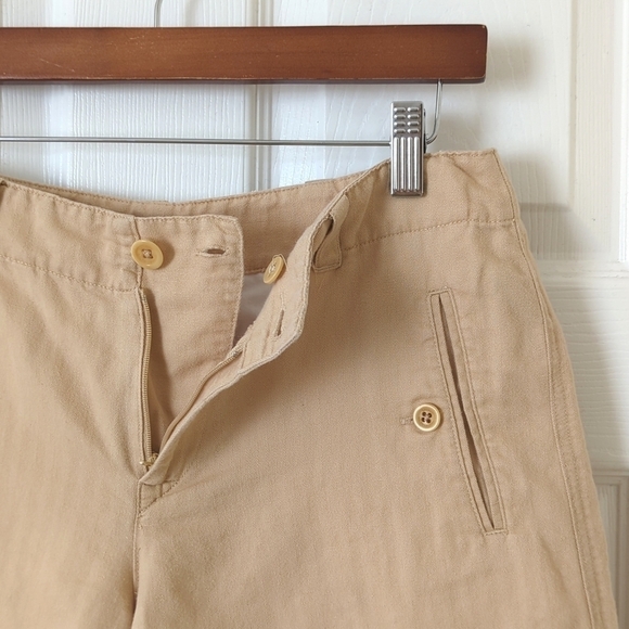 Lauren Ralph Lauren Classic Lightweight Soft Linen Blend Mid Rise Shorts Tan 2 - Picture 3 of 10